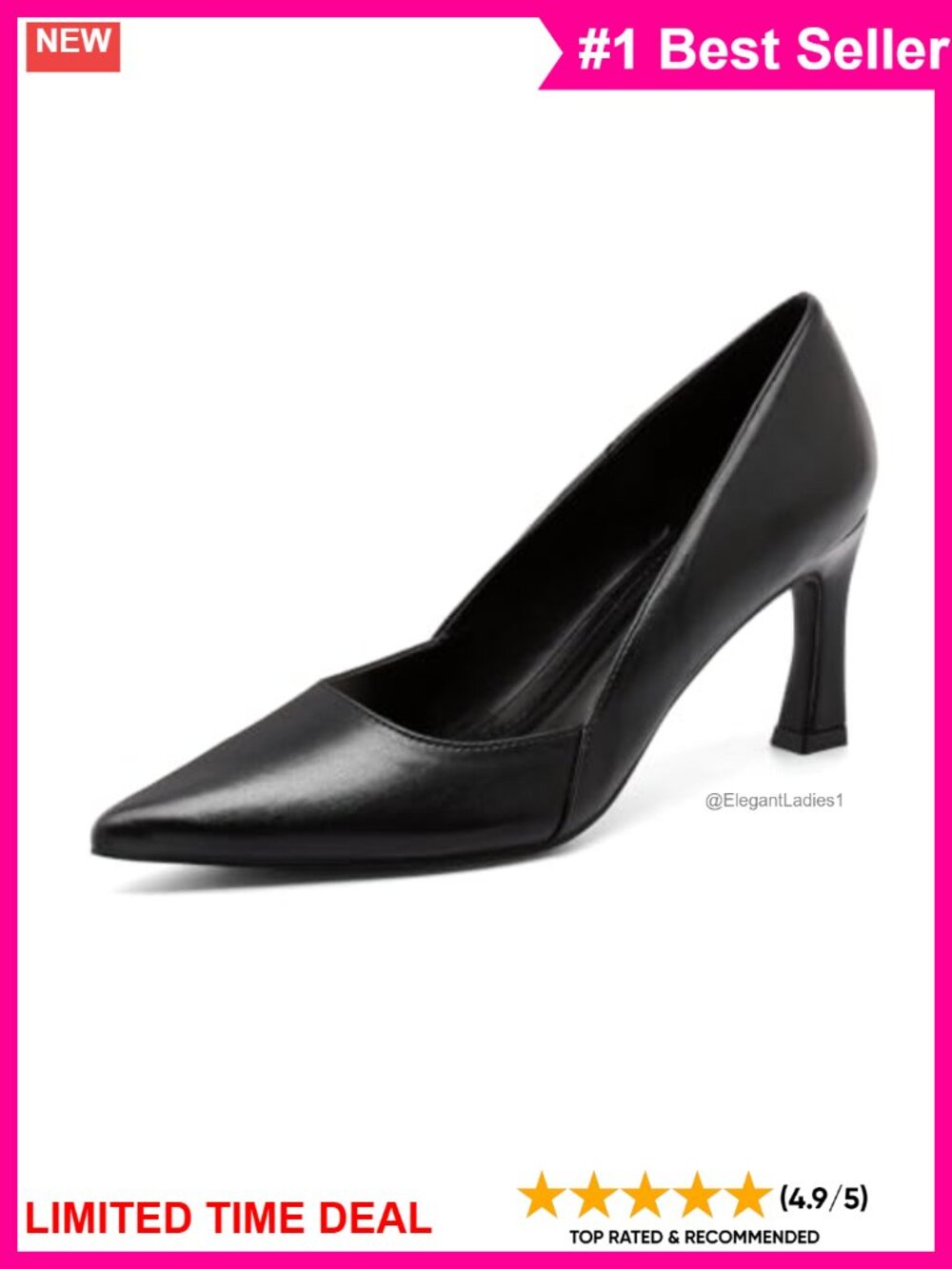 Pointed Toe Kitten Heel Pumps 3IN Slip-On Formal Wedding Work Shoes